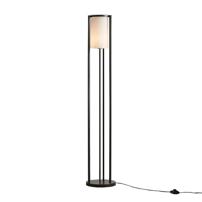 Metal Floor Lamp with Glass Cylinder Shade Default -DTYStore