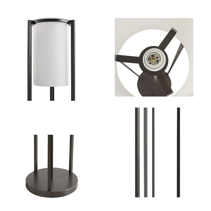 Metal Floor Lamp with Glass Cylinder Shade Default -DTYStore