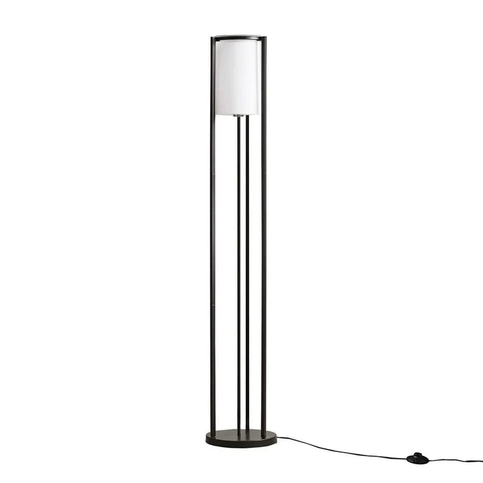 Metal Floor Lamp with Glass Cylinder Shade Default -DTYStore