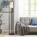 Metal Floor Lamp with Glass Cylinder Shade Default -DTYStore