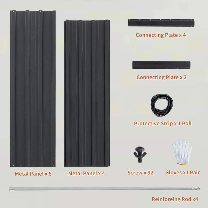 Metal Raised Garden Bed Outdoor 7.2x3.6x2 FT Galvanized Raised Garden Bed Kit,Vegetable Boxes-Rectangle Metal Flower Box,Large Planter Raised Beds Outdoor Garden for Planting,Fruit,Herb-Black Default -DTYStore