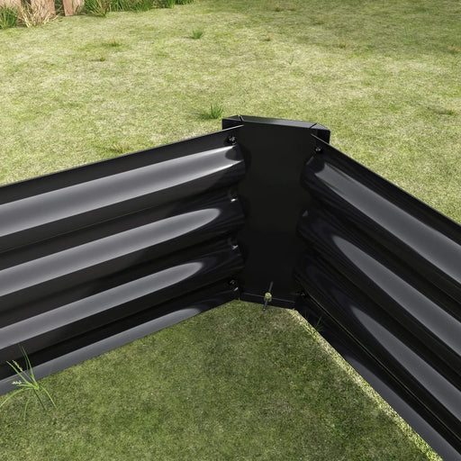 Metal Raised Garden Bed, Rectangle Raised Planter 4×2×1ft for Flowers Plants, Vegetables Herb Black Default -DTYStore