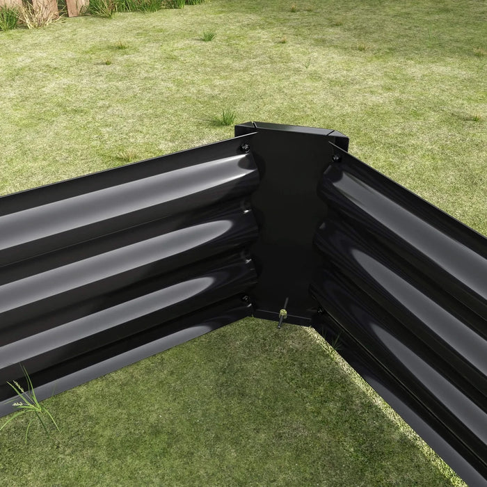 Metal Raised Garden Bed, Rectangle Raised Planter 4×2×1ft for Flowers Plants, Vegetables Herb Black Default -DTYStore