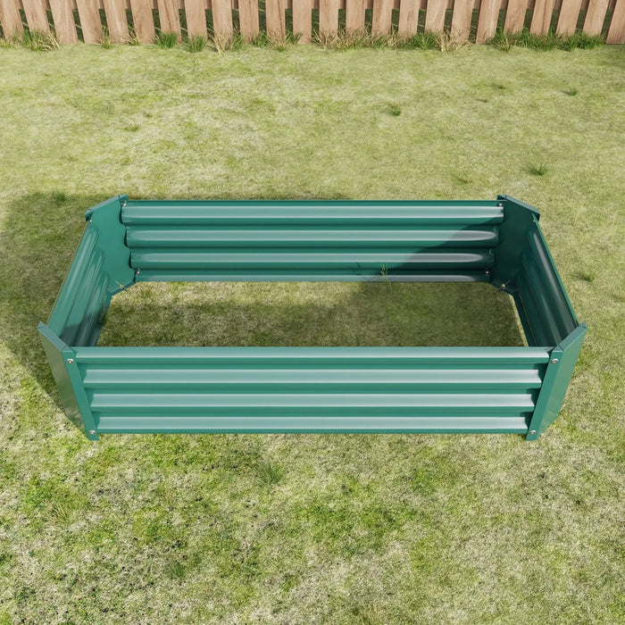 Metal Raised Garden Bed, Rectangle Raised Planter 4×2×1ft for Flowers Plants, Vegetables Herb Veezyo Green Default -DTYStore