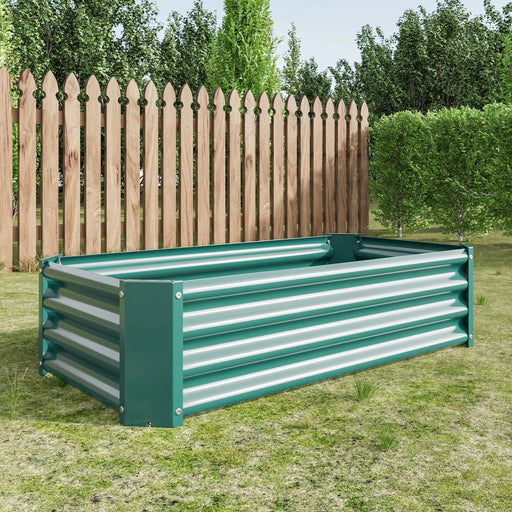 Metal Raised Garden Bed, Rectangle Raised Planter 4×2×1ft for Flowers Plants, Vegetables Herb Veezyo Green Default -DTYStore