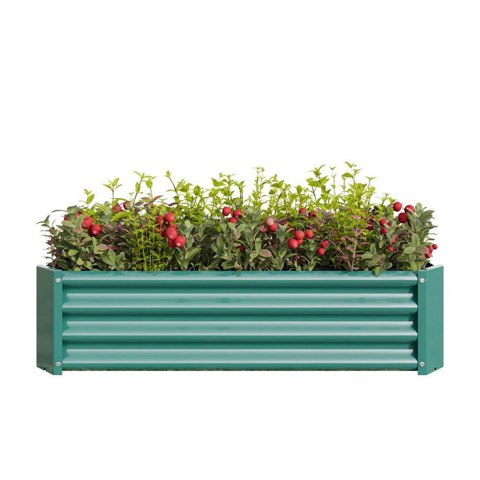 Metal Raised Garden Bed, Rectangle Raised Planter 4×2×1ft for Flowers Plants, Vegetables Herb Veezyo Green Default -DTYStore