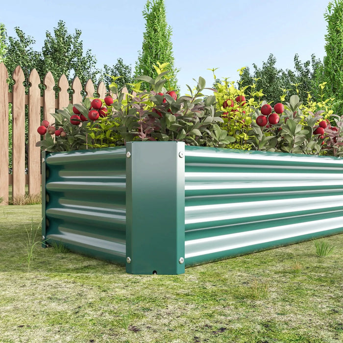 Metal Raised Garden Bed, Rectangle Raised Planter 4×2×1ft for Flowers Plants, Vegetables Herb Veezyo Green Default -DTYStore