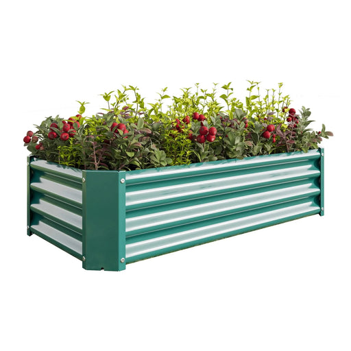 Metal Raised Garden Bed, Rectangle Raised Planter 4×2×1ft for Flowers Plants, Vegetables Herb Veezyo Green Default -DTYStore