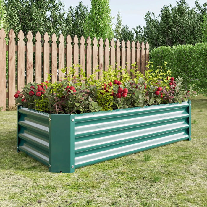 Metal Raised Garden Bed, Rectangle Raised Planter 4×2×1ft for Flowers Plants, Vegetables Herb Veezyo Green Default -DTYStore