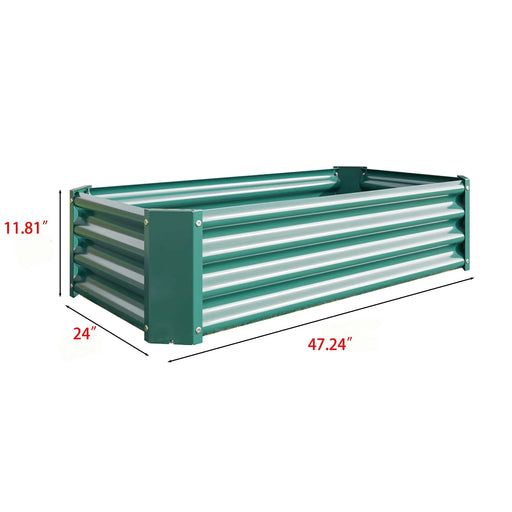 Metal Raised Garden Bed, Rectangle Raised Planter 4×2×1ft for Flowers Plants, Vegetables Herb Veezyo Green Default -DTYStore