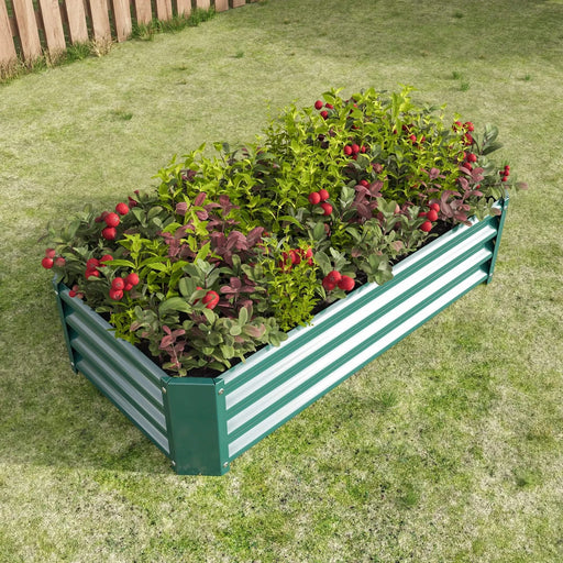 Metal Raised Garden Bed, Rectangle Raised Planter 4×2×1ft for Flowers Plants, Vegetables Herb Veezyo Green Default -DTYStore