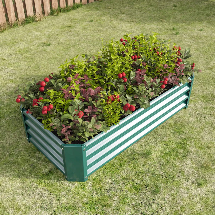 Metal Raised Garden Bed, Rectangle Raised Planter 4×2×1ft for Flowers Plants, Vegetables Herb Veezyo Green Default -DTYStore