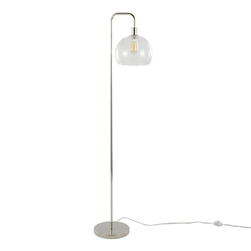Metro 61' Contemporary Metal Floor Lamp in Polished Nickel with Clear Seeded Glass Shade from Grandview Gallery by LumiSource Default -DTYStore