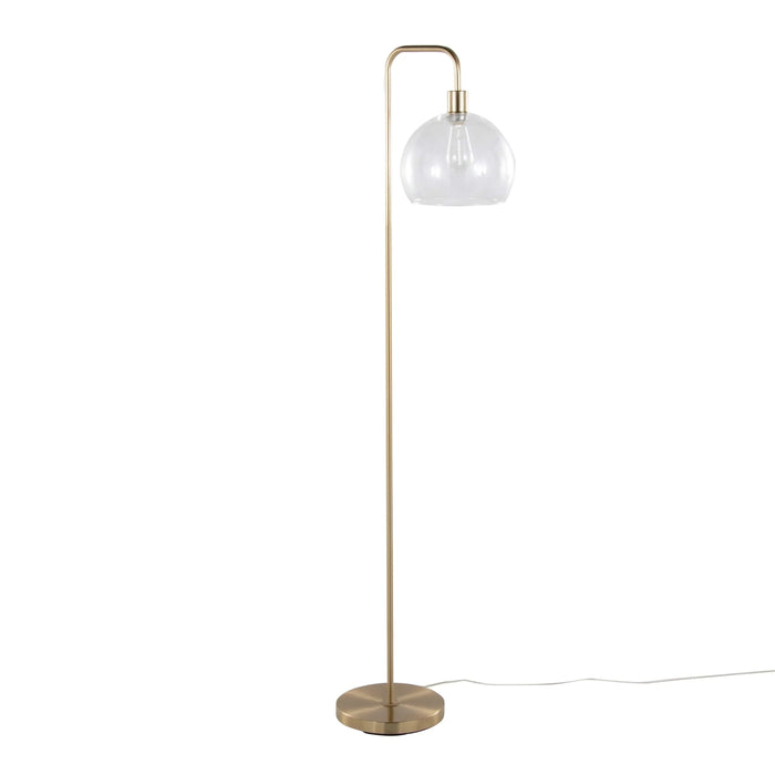 Metro 61' Contemporary Metal Floor Lamp in Royal Gold Metal with Clear Seeded Glass Shade from Grandview Gallery by LumiSource Default -DTYStore