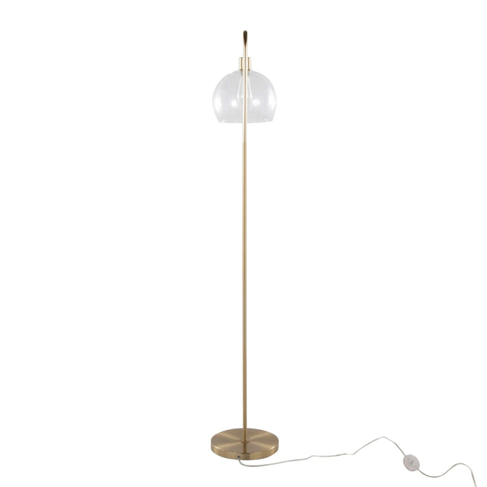 Metro 61' Contemporary Metal Floor Lamp in Royal Gold Metal with Clear Seeded Glass Shade from Grandview Gallery by LumiSource Default -DTYStore