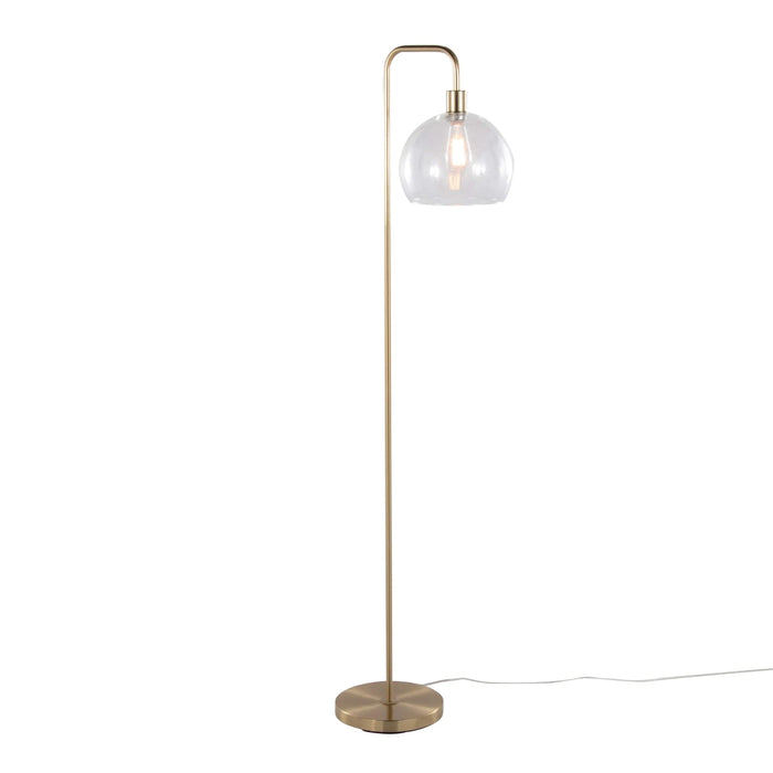 Metro 61' Contemporary Metal Floor Lamp in Royal Gold Metal with Clear Seeded Glass Shade from Grandview Gallery by LumiSource Default -DTYStore