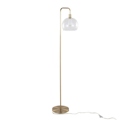 Metro 61' Contemporary Metal Floor Lamp in Royal Gold Metal with Clear Seeded Glass Shade from Grandview Gallery by LumiSource Default -DTYStore