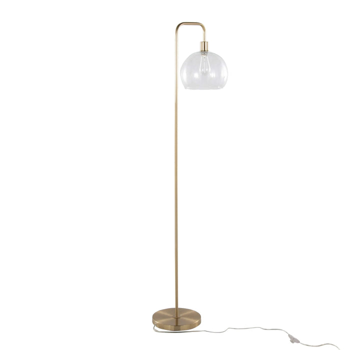 Metro 61' Contemporary Metal Floor Lamp in Royal Gold Metal with Clear Seeded Glass Shade from Grandview Gallery by LumiSource Default -DTYStore