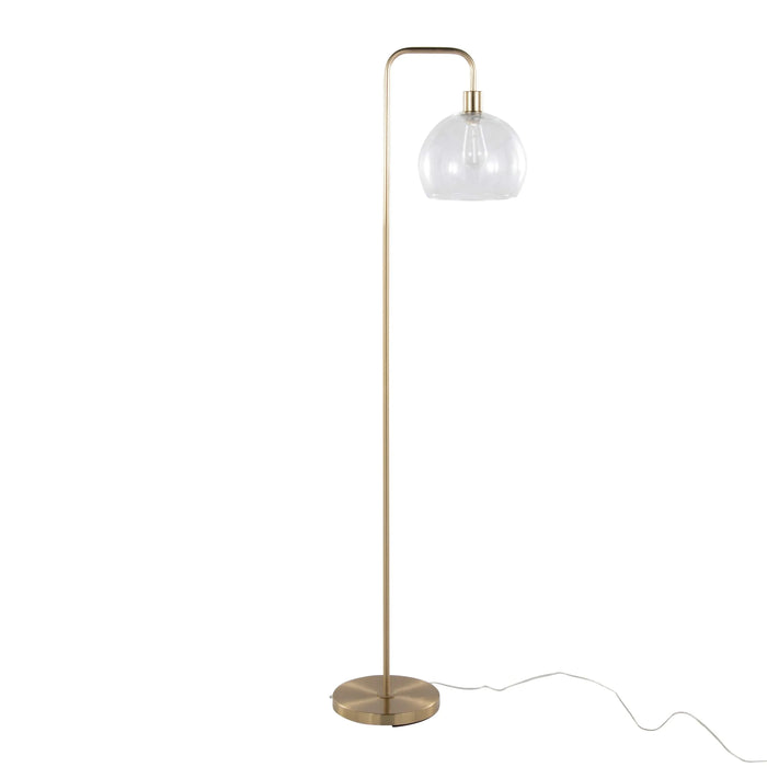 Metro 61' Contemporary Metal Floor Lamp in Royal Gold Metal with Clear Seeded Glass Shade from Grandview Gallery by LumiSource Default -DTYStore