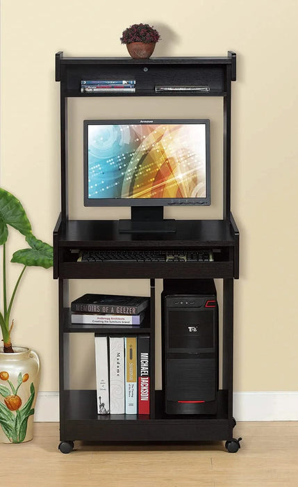 Microwave Cart Coffee Station Computer Cart on locking castors hutch gliding shelf Default -DTYStore