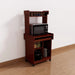 Microwave Cart Coffee Station Computer Cart on locking castors hutch gliding shelf Mahogany color Default -DTYStore