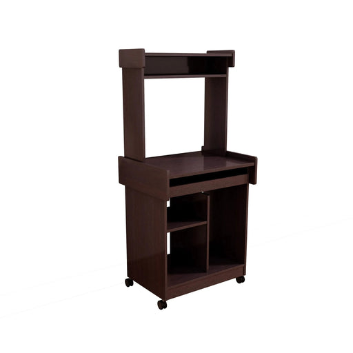 Microwave Cart Coffee Station Computer Cart on locking castors hutch gliding shelf Default -DTYStore