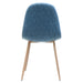 Mid-Century Dining Chair Fabric Upholstered Chair with Light Walnut Finished Metal Legs, Muted Blue Default -DTYStore