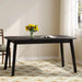 Mid-Century Dining Table with Rubberwood Legs and Faux Wood Tabletop in Black Default -DTYStore