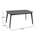Mid-Century Dining Table with Rubberwood Legs and Faux Wood Tabletop in Black Default -DTYStore