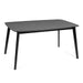 Mid-Century Dining Table with Rubberwood Legs and Faux Wood Tabletop in Black Default -DTYStore