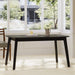 Mid-Century Dining Table with Rubberwood Legs and Faux Wood Tabletop in Black Default -DTYStore