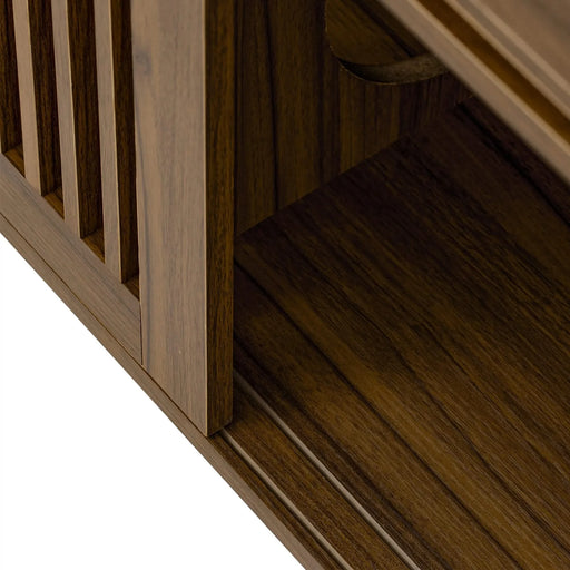 Mid-Century Modern 2 in 1 Cat Furniture Walnut TV Stand With Extendable table, Litter Box Enclosure with Cat Scratcher Default -DTYStore