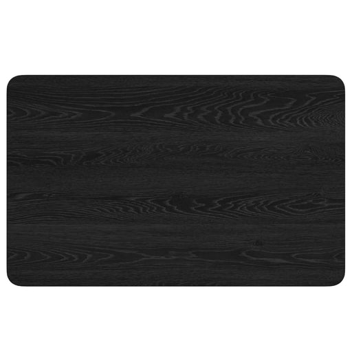 Mid-Century Modern 5-Piece Dining Set, Rubberwood Frame, One Table and 4 Upholstered Chairs, Black +Light Gray Default -DTYStore