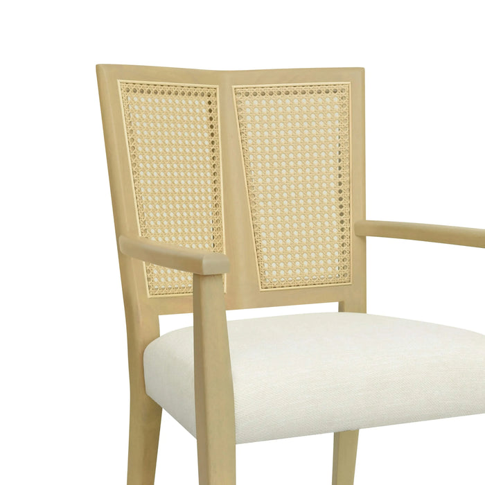 Mid-Century Modern ARM Dining Chair Set of 2 with Rattan Backrest Default -DTYStore