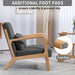 Mid-Century Modern Accent Leisure Chair with Solid Wood Armrest and Feet, Dark Grey Linen, 1 Seat Default -DTYStore