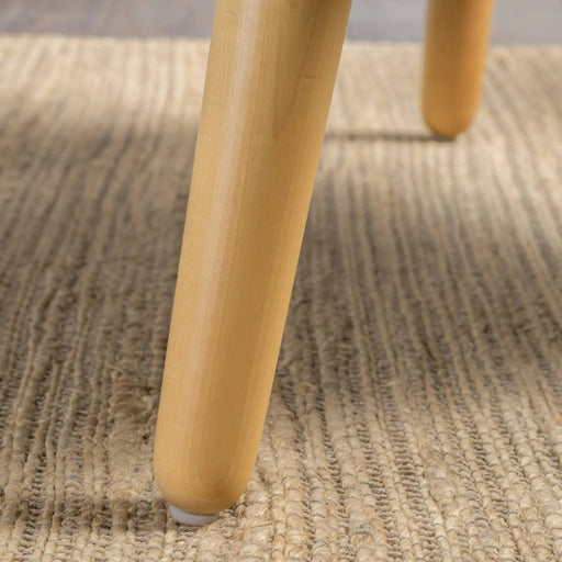 Mid-Century Modern Arm Chair with Tufted Back in Purple Fabric and Birch Wood Legs Default -DTYStore