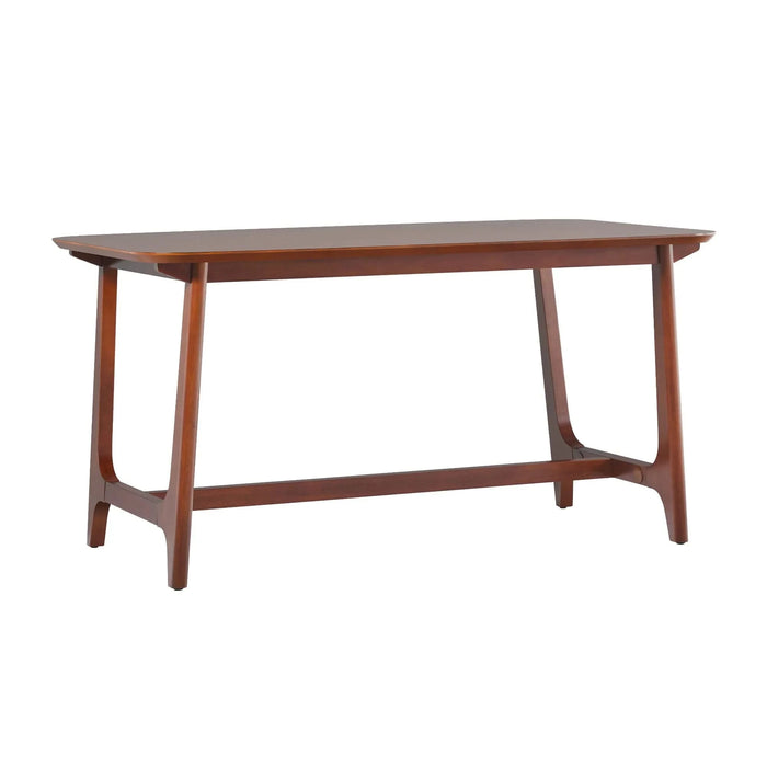 Mid-Century Modern Dining Table with Trestle Base, Walnut Veneer, Solid Wood, 59.5' Default -DTYStore