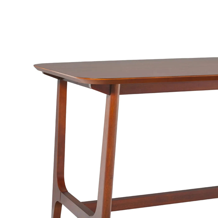 Mid-Century Modern Dining Table with Trestle Base, Walnut Veneer, Solid Wood, 59.5' Default -DTYStore
