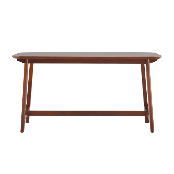 Mid-Century Modern Dining Table with Trestle Base, Walnut Veneer, Solid Wood, 59.5' Default -DTYStore