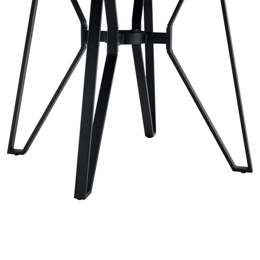 Mid-Century Modern Round Dining Table with Metal Legs and Open Shelf in Light Ash Default -DTYStore