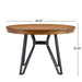 Mid-Century Modern Round Dining Table with Metal Legs and Open Shelf in Light Ash Default -DTYStore