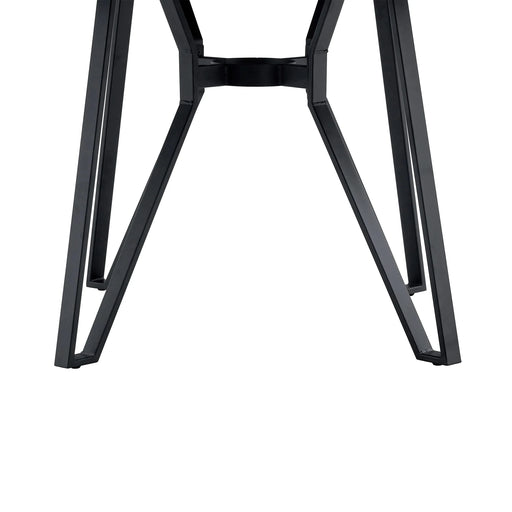 Mid-Century Modern Round Dining Table with Metal Legs and Open Shelf in Light Ash Default -DTYStore