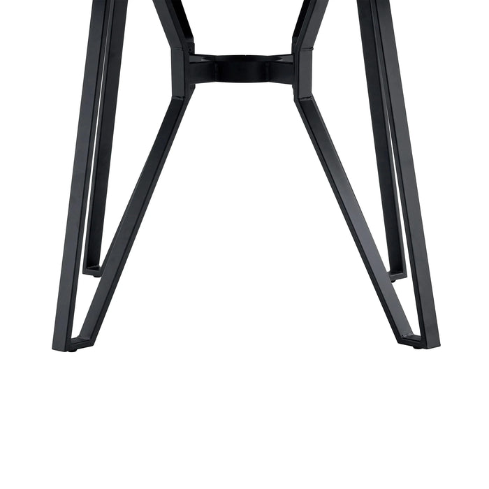 Mid-Century Modern Round Dining Table with Metal Legs and Open Shelf in Light Ash Default -DTYStore