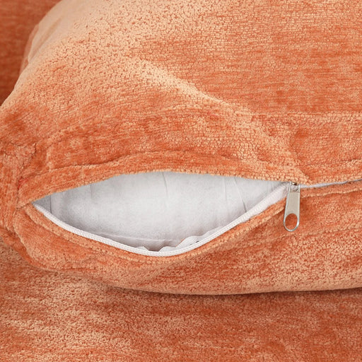 Mid-Century Modern Velvet Accent Chair with Solid Wood, Thick Seat Cushion, Orange Default -DTYStore