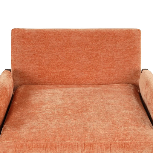 Mid-Century Modern Velvet Accent Chair with Solid Wood, Thick Seat Cushion, Orange Default -DTYStore