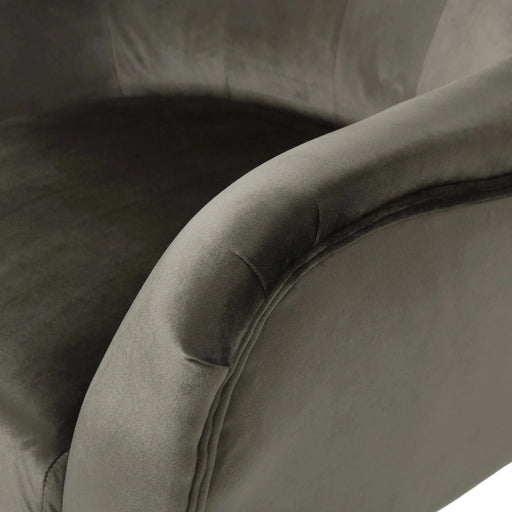 Mid-Century Modern Velvet Arm Chair with Tufted Wingback Design in Grey Default -DTYStore
