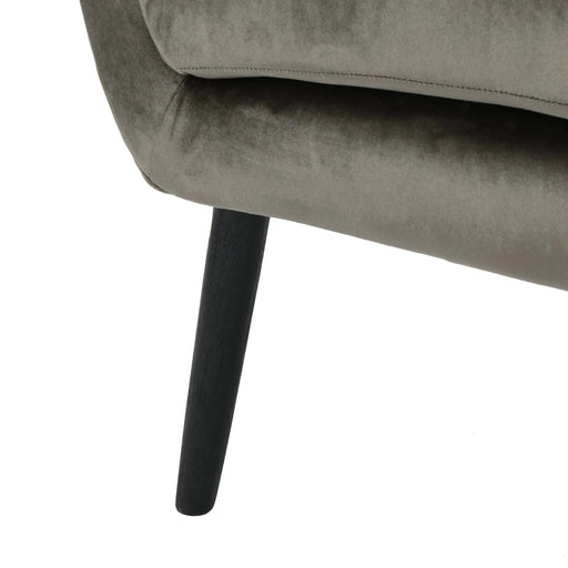 Mid-Century Modern Velvet Arm Chair with Tufted Wingback Design in Grey Default -DTYStore