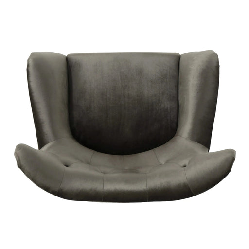 Mid-Century Modern Velvet Arm Chair with Tufted Wingback Design in Grey Default -DTYStore