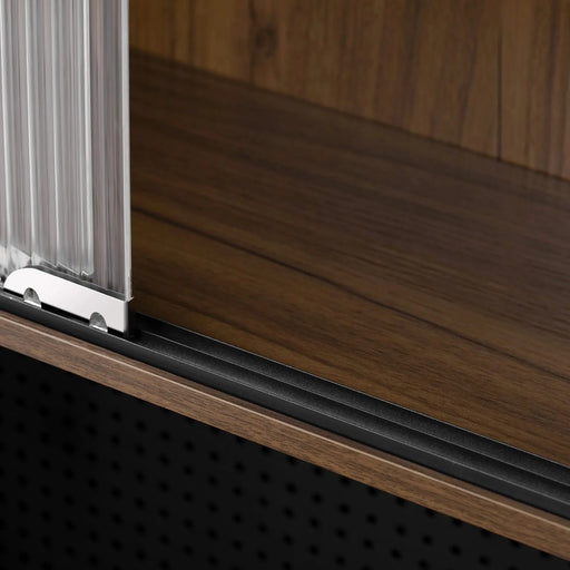 Mid-Century Modern Walnut Vintage Multi-use Cabinet With Cat Scratcher Bed, Side Cabinet with Extendable table Default -DTYStore