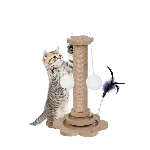 Mid-Century Modern Walnut Vintage Multi-use Cabinet With Cat Scratcher Bed, Side Cabinet with Extendable table Default -DTYStore